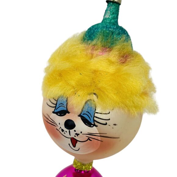 De Carlini Glass Vintage Cat Christmas Tree Ornament Made in Italy Hand Painted - Picture 6 of 13